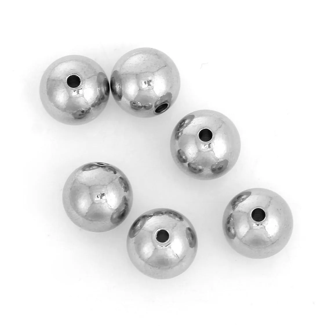 10 high-quality polished stainless steel seamless beads - All sizes