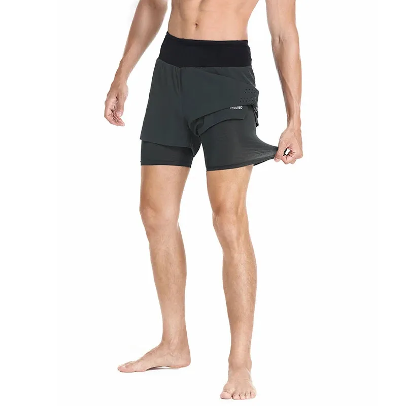 2 in 1 Running Shorts | Double Layer High Waist