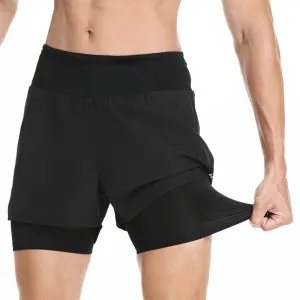 2 in 1 Running Shorts | Double Layer High Waist