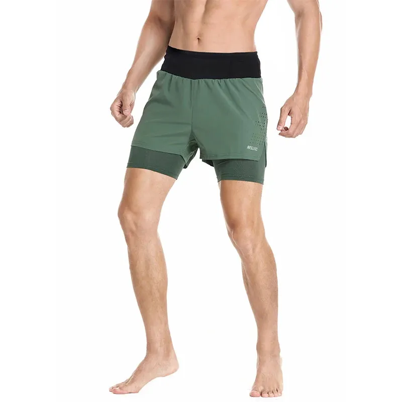 2 in 1 Running Shorts | Double Layer High Waist