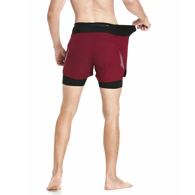 2 in 1 Running Shorts | Double Layer High Waist