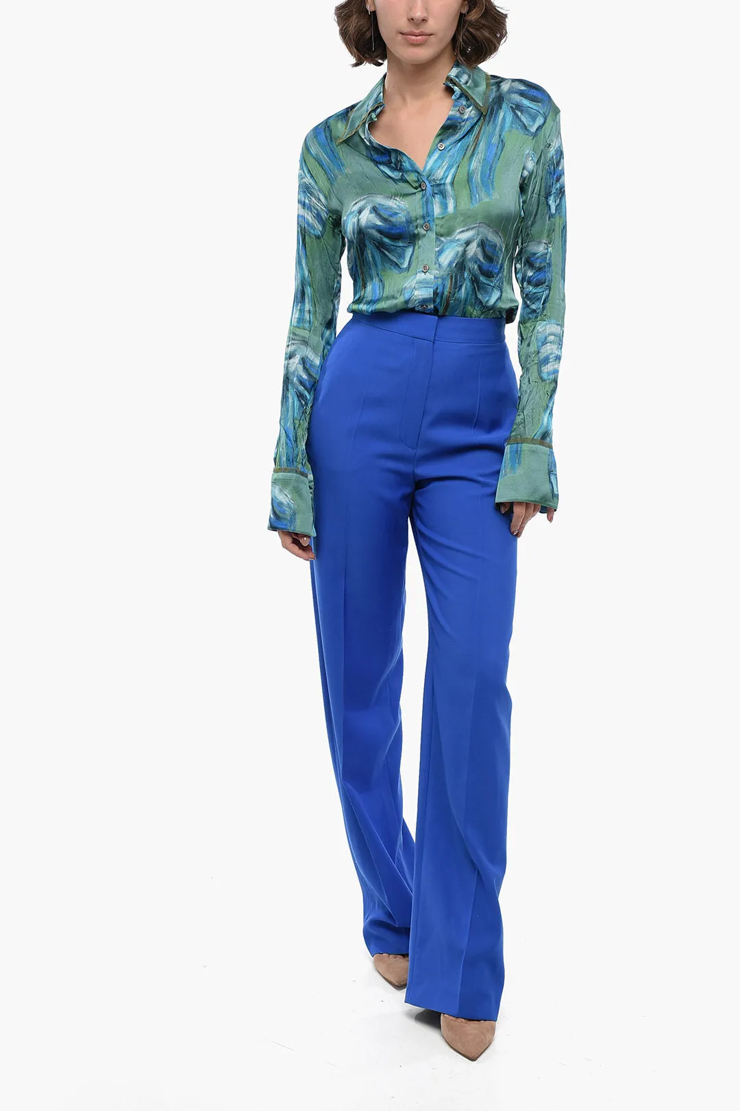 Alexander McQueen Wool Tailoring Pants with High Waist
