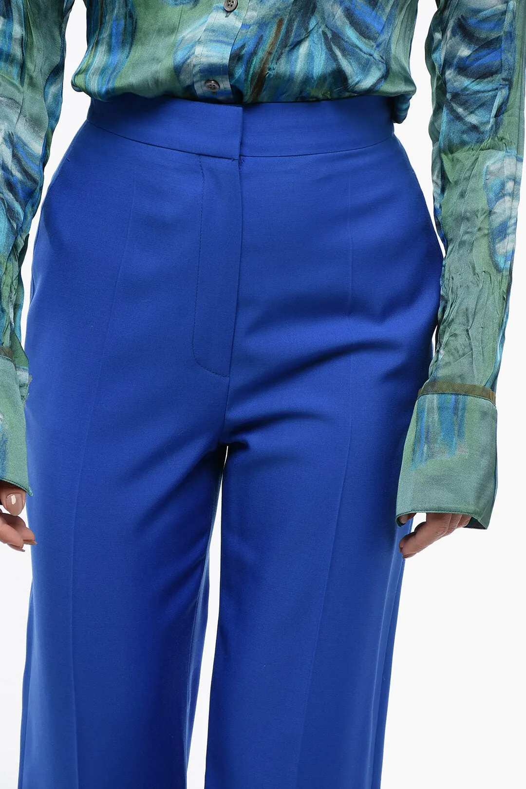 Alexander McQueen Wool Tailoring Pants with High Waist
