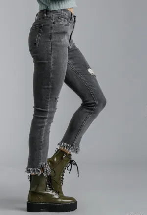 Anne Fringe Hem Skinny Jeans