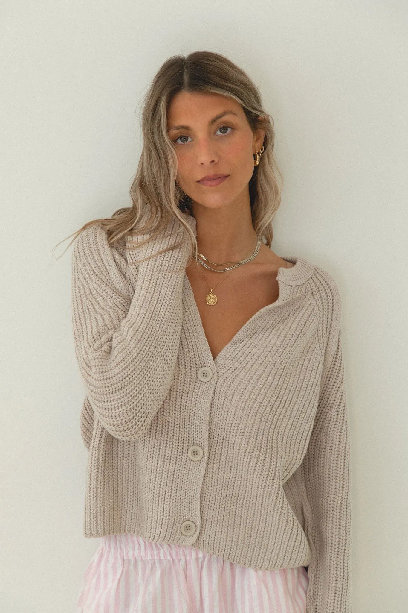 Coastal Chill Knit Button Cardigan