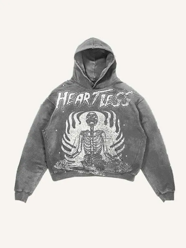 Colorblock Skull Print Pocket 3D Hoodie - Multiple Colors