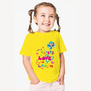 Colour Fairies Kids' T-Shirt - Hearts, Love, Laugh - For Toddlers, Girls - 100% Cotton Tshirt