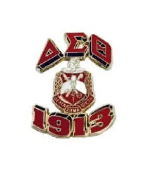 Delta Pins - Letter, Crest, Year