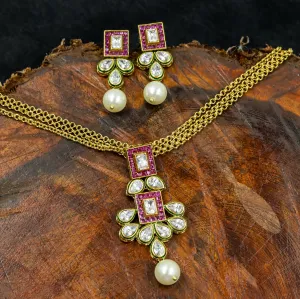 High Quality Light Weight Polki Pendant Set  7169-0295