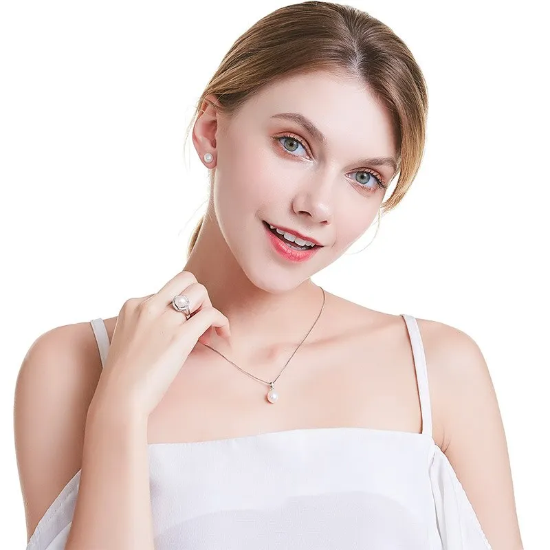 High Quality Pendant Necklace/Earrings/Ring Pearl Jewelry Set