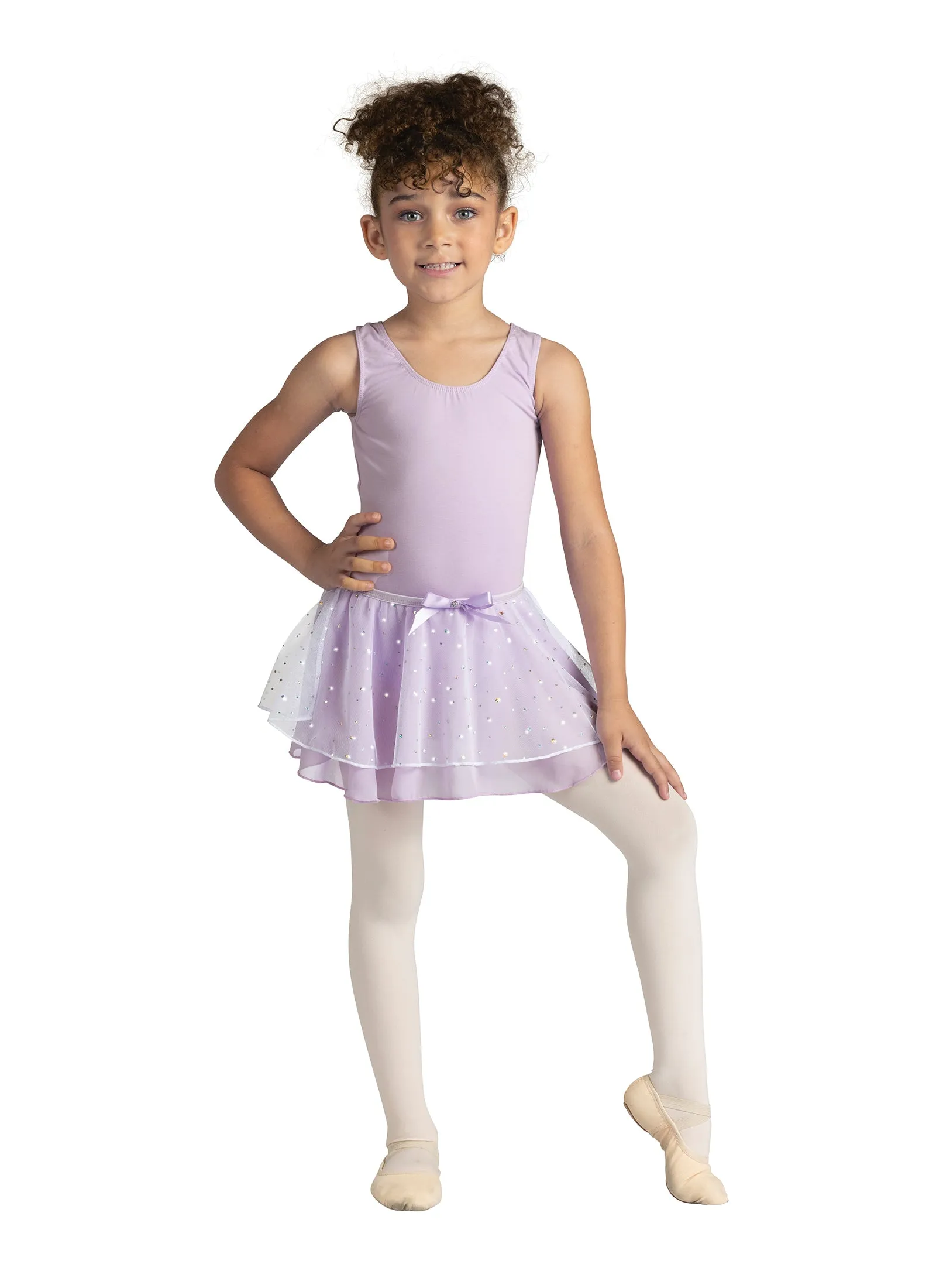 Kids Double Layer Skirt With Hologram Detail