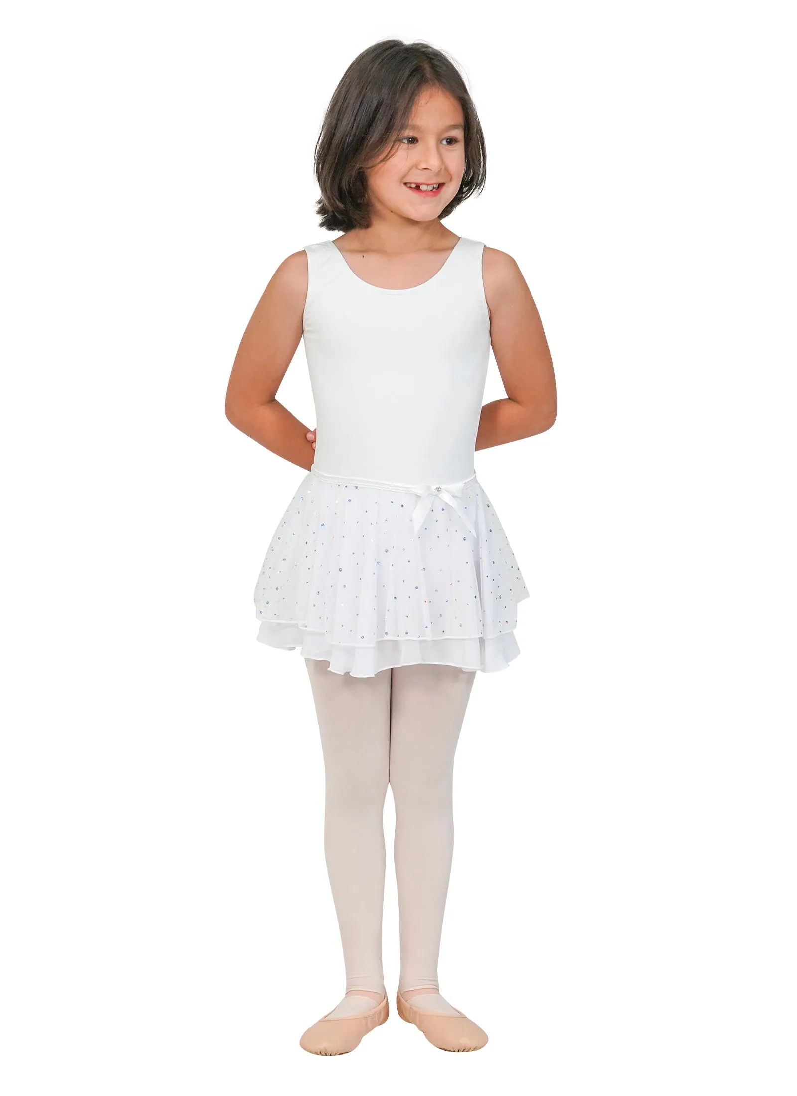 Kids Double Layer Skirt With Hologram Detail